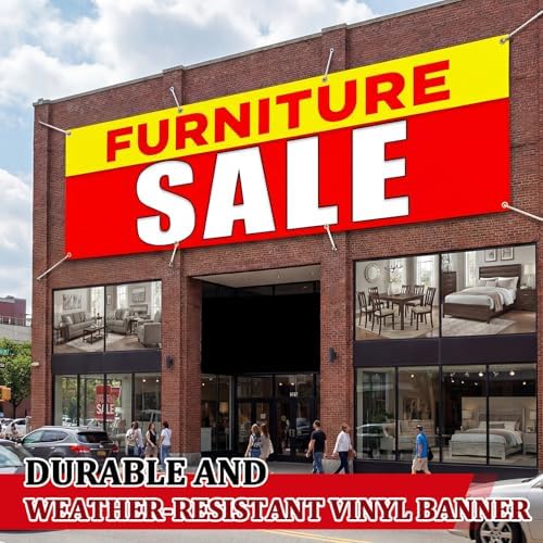 Hahafelt 3x10 ft Furniture Sale Banner Waterproof Sign Red Yellow White - Image 2