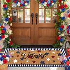 Tinideya 2 Pcs Doormat 17"x47" Mat 22"x56" Mat, 4th of July, Blue by Tinideya