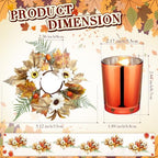 Umigy 6 Set Fall Candle Holders Glass Votive, Maple Leaf, Gold - Image 2