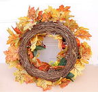 Ansuma 20" Fall Wreath for Front Door - Maple Leaves Pumpkin Pinecone Artificial Harvest Fall Wreath with Berries for Autumn Halloween Thanksgiving Day Home Wall Window Mantel Decor - Image 5