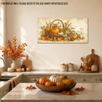 WAXWHELK Fall Canvas Wall Art, Rustic Farmhouse Pumpkin Harvest Basket Painting Pictures for Autumn Thanksgiving Home Decor, Living Room Bedroom Wall Artwork, (16"x32") - Image 3