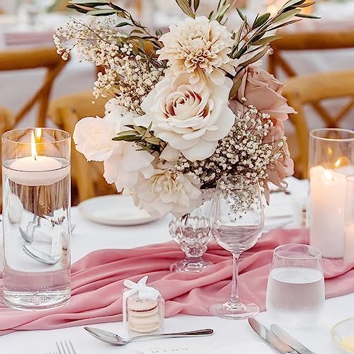 10 Pieces 10Ft Dusty Rose Chiffon Table Runner Rustic Boho Wedding Runners - Image 3
