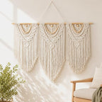Macrame Wall Hanging-Large, Boho Tapestry Macrame Wall Decor Art (White) by CYTJ