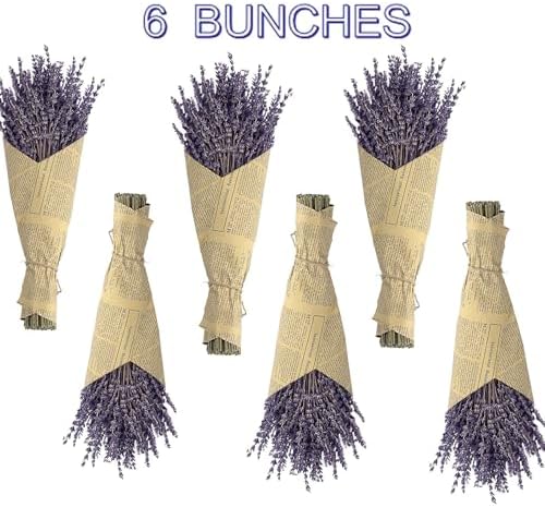 TOMOON 6 Packs Natural Dried Lavender Flowers Bouquet with Stems - Image 4