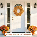 26 Inch Fall Wreaths for Front Door Large Autumn Wreath Outdoor Decor - Image 5