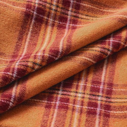 MIULEE Fall Plaid Decorative Euro Sham Pillow Covers Set of 2 24x24 Rust - Image 2