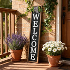 3D Outdoor Welcome Sign, 45"X9", Wood Black - Image 3