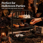 Cupcake Stand, 3 Tier Halloween Cupcake Stand for 50 Cupcakes Rustic Cupcake Display Stand Large Wood Dessert Table Display Set Cupcake Tower Tiered Tray Stand for Wedding Birthday Party - Image 6
