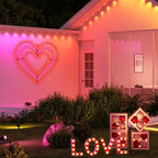 LAMPHOME Valentine Lights Outdoor 24.8 Inch 168LED Waterproof Red and Pink Large Heart Light Valentine‘s Day Decorations for Outdoor Garden Yard Galentine's Day Decoration - Image 3