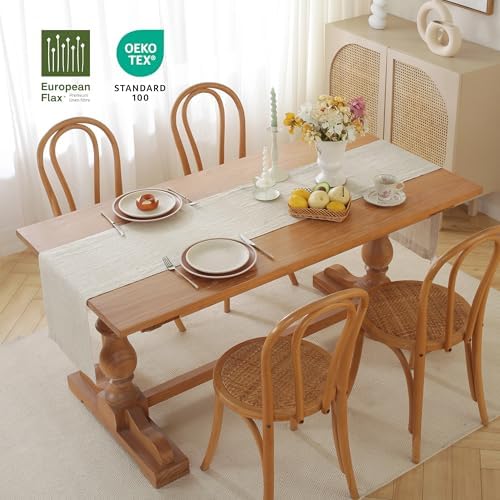 100% Pure French Linen Table Runner (Natural,14x120 Inch) - Image 2