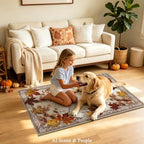 U'Artlines Fall Front Door Mat, 32"×48" Vintage Farmhouse Marple Leaves Mat - Image 6