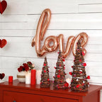 DoubleFill 3 Pcs Valentine's Day Table Rattan Trees-Valentine's Table Rattan Trees with Berries, Red Pink White Heart Centerpieces Decorations for Wedding Anniversary Party, Romantic Home Decor - Image 3