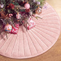 Foilswirl 60 Inch Dusty Pink Velvet Quilted Christmas Tree Skirt by Foilswirl