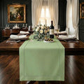 Signature Linen™ by D'Moksha, Sage Green Table Runner 108 Inches Long, 100% Pure Linen, Hemstitch, 14 x 108 Inch Table Runner for Dresser, Dining- Fall, Weddings, Outdoor Hosting by DMokshaHomes