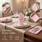 Urban Villa Cloth Napkins Cotton 20x20 (Set of 12) Pink - Image 2