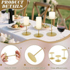 12Pcs Gold Pillar Candle Holders, Metal Pillar Candle Stand - Image 4
