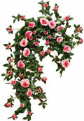71in Artificial Rose Vine Silk Flower Garland Wedding Decor(Dark Pink) by Unknown