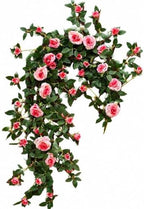 71in Artificial Rose Vine Silk Flower Garland Wedding Decor(Dark Pink) by Unknown