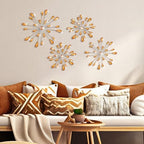 Hicarer 4 Pcs Starburst Wall Decor, Bling Metal Wall Art, Amber - Image 6