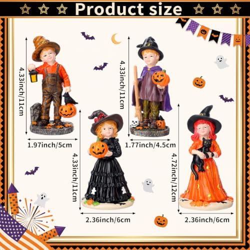 Thyle 4 Pcs Vintage Halloween Figurines Decorations - Image 3