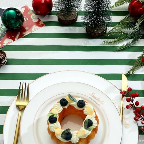AmazingSpark Striped Table Runner Roll,Green,50' Long X 16" Wide - Image 6
