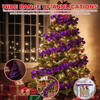 2 Pcs 6 ft Christmas Ball Ornament Garland, Purple - Image 5