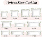 Ridhi White with Green Scalloped 100% Cotton Throw Pillow Covers 24x24 Inch - Image 6