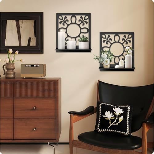 Candle Wall Sconce, Retro Wall Hanging, Farmhouse Wall Art for Living Room Bedroom Bathroom (2 Pack 11.8 x 13 in) - Image 4