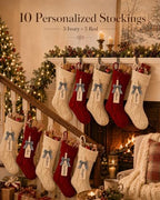 houscly 18 Inch Custom Knit Christmas Stockings, 10 Pack Red White - Image 2
