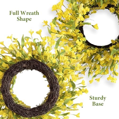 24 Inch Fall Wreath for Front Door Artificial Grapevine Wreath - Image 3