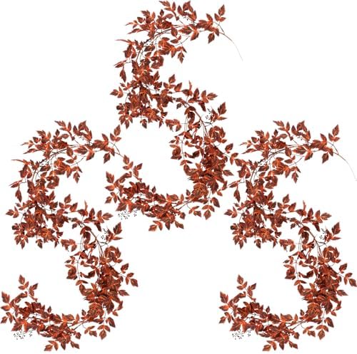 Suncalla 4 Pack Fall Decor for Home 6 ft Plum Cimicifuga Seeded Garlands - Image 2