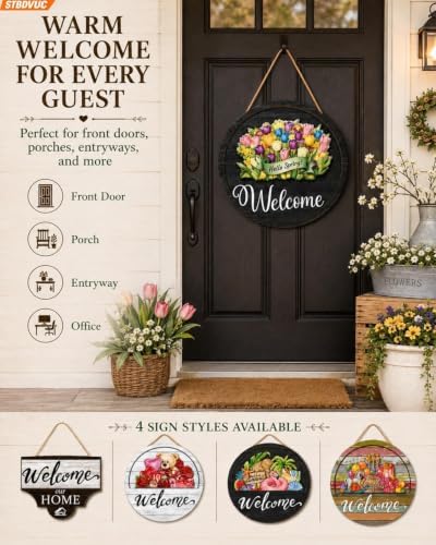 16PCS Interchangeable Welcome Sign for Front Door,Season Wreath Home Decor - Image 3