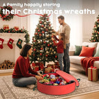 Criusia Wreath Storage Container, 2 Pack Christmas Wreath Storage Bag with Sturdy Handle, Two-way Zipper,Durable Wreath Storage Organizer Box for Holiday Decoration (Red, 36"x8") - Image 6