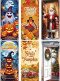 Preboun 6 Pcs Fall Door Cover Decoration Halloween Party Decor by Preboun