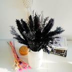 17" Black & Dark Grey Dried Flower Bouquet, DIY for Bohemian Home Decor - Image 6