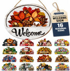 16Pc Interchangeable Welcome Sign for Front Door Seasonal Welcome Door Sign by Unknown