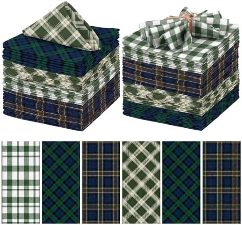 Mixweer 24 Pack Christmas Cloth Napkins Bulk, 15 x 15 Inch by Mixweer