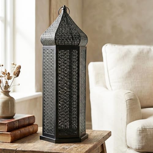 Vela Lanterns Decorative Indoor Tall Black Floor Lantern, Extra Large - Image 6