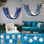 Macrame Fairy Lights Battery Operated with Remote & Timer, Blue Gradient - Image 3