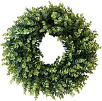 20” Wreaths for Front Door Spring Summer Green Boxwood Door Wreath for All Seasons Living Room Bedroom Window Wall Indoor Outdoor Farmhouse Easter St. Patrick's Independence Day Home Decoration by IPLNTS