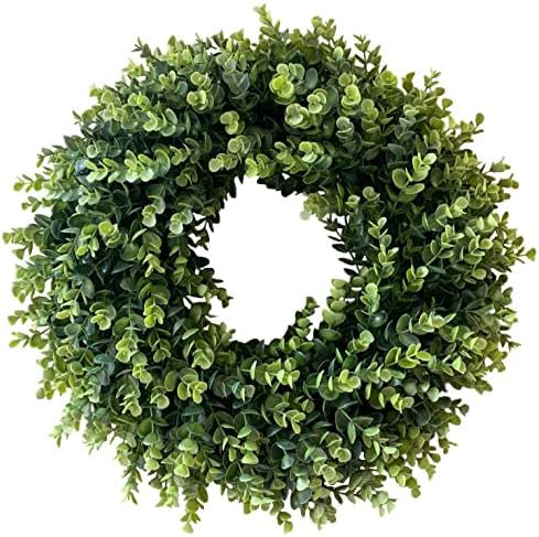 20” Wreaths for Front Door Spring Summer Green Boxwood Door Wreath for All Seasons Living Room Bedroom Window Wall Indoor Outdoor Farmhouse Easter St. Patrick's Independence Day Home Decoration by IPLNTS