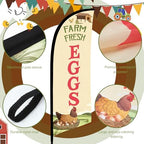 HunnmingRe 2 Set Feather Flag Kit, 8ft Advertising Swooper Flag Banner with Pole and Ground Stake for Business Restaurant Advertising Banner for Outside Ground (Eggs) - Image 4
