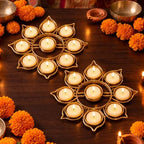 LemonRoad 4 Pcs Lotus Candle Holder, Return Gifts for Pooja, 9 Candlesticks by Unknown