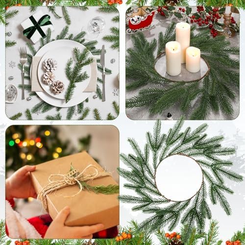 Christmas Norfolk Placemat Set of 6 Round Artificial Wreath Charger - Image 6