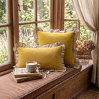 patdrea Vintage Yellow Linen Throw Pillow Covers,Set of 2,12"x20"-Kubum - Image 7