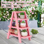 Flenpptly Wooden Cupcake Stand, 3 Tier Cupcake Display Stand, Pink - Image 5