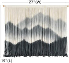 IOWER Macrame Wall Hanging Black Dip Dyed Boho Wall Art 27" W x 19" L - Image 5