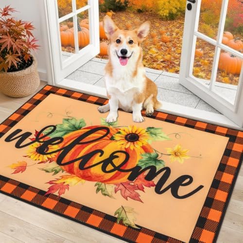 Ileading Fall Door Mat 32"x48", Non Slip Welcome Doormats for Front Door by Ileading