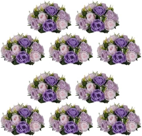 NUPTIO Artificial Flower Ball Centerpieces: Lilac & Purple & Pink Rose by Nuptio
