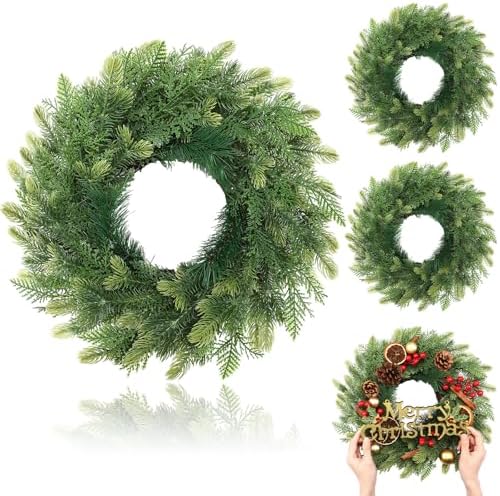 Zeyune 4 Pcs 14" Christmas DIY Green Wreath Artificial Wreath, Novel Style by Zeyune